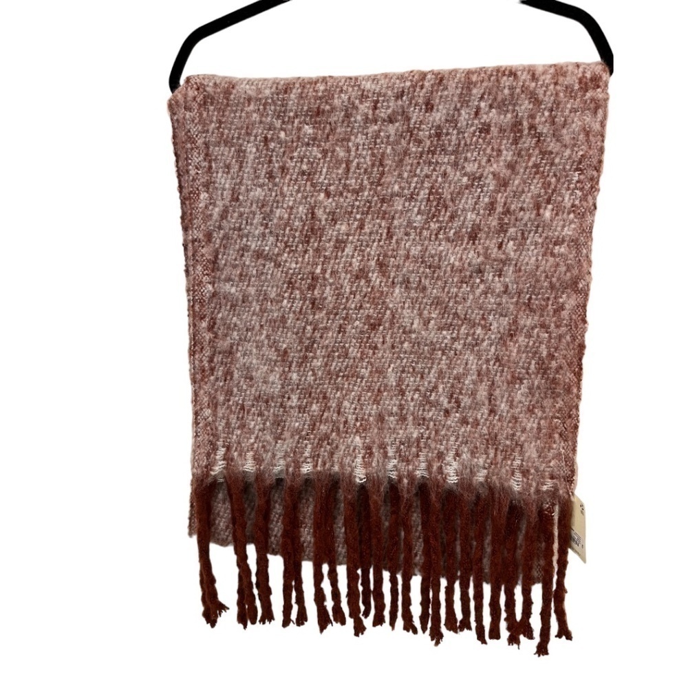 A.n.a Womens Thick Soft Fringe Scarf 17" x 80" Cherry Mahogany NWT